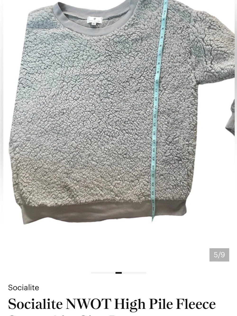 Socialite NWOT High Pile Fleece Sweatshirt Size Large